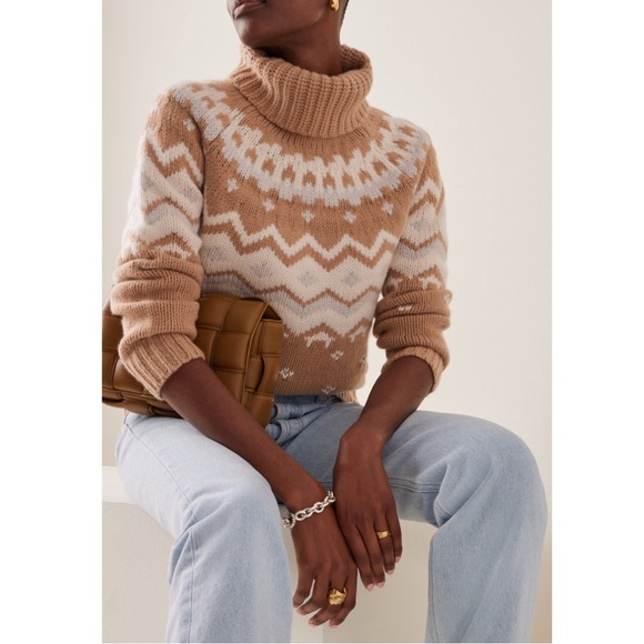 Bogner Sophi fair isle cashmere turtleneck ski sweater - Picture 1 of 11